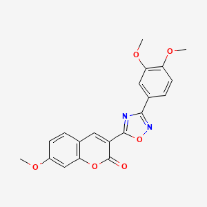 molecular formula C20H16N2O6 B2538564 3-[3-(3,4-dimethoxyphenyl)-1,2,4-oxadiazol-5-yl]-7-methoxy-2H-chromen-2-one CAS No. 892758-88-2