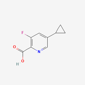 molecular formula C9H8FNO2 B2538566 5-环丙基-3-氟吡啶-2-甲酸 CAS No. 1286776-52-0