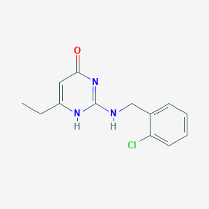 molecular formula C13H14ClN3O B253857 2-[(2-chlorophenyl)methylamino]-6-ethyl-1H-pyrimidin-4-one 