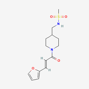 molecular formula C14H20N2O4S B2538574 (E)-N-((1-(3-(furan-2-yl)acryloyl)piperidin-4-yl)methyl)methanesulfonamide CAS No. 1235706-32-7