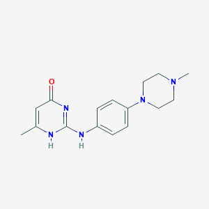 molecular formula C16H21N5O B253858 6-methyl-2-[4-(4-methylpiperazin-1-yl)anilino]-1H-pyrimidin-4-one 