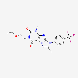 molecular formula C20H20F3N5O3 B2538581 2-(2-Ethoxyethyl)-4,7-dimethyl-6-[4-(trifluoromethyl)phenyl]purino[7,8-a]imidazole-1,3-dione CAS No. 878730-32-6
