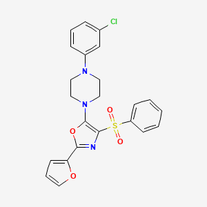 molecular formula C23H20ClN3O4S B2538582 5-(4-(3-Chlorophenyl)piperazin-1-yl)-2-(furan-2-yl)-4-(phenylsulfonyl)oxazole CAS No. 823829-48-7
