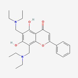 molecular formula C25H32N2O4 B2538584 6,8-bis((diethylamino)methyl)-5,7-dihydroxy-2-phenyl-4H-chromen-4-one CAS No. 384360-89-8