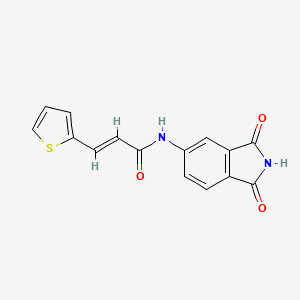 molecular formula C15H10N2O3S B2538585 (E)-N-(1,3-二氧代异吲哚啉-5-基)-3-(噻吩-2-基)丙烯酰胺 CAS No. 683235-62-3