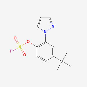 molecular formula C13H15FN2O3S B2538594 1-(5-Tert-butyl-2-fluorosulfonyloxyphenyl)pyrazole CAS No. 2411288-07-6
