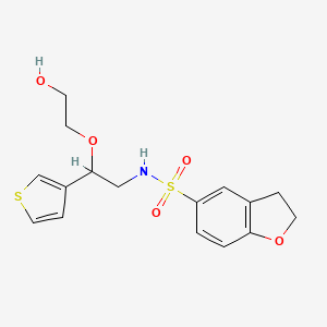 molecular formula C16H19NO5S2 B2538595 2-[2-(2,3-二氢-1-苯并呋喃-5-磺酰胺)-1-(噻吩-3-基)乙氧基]乙醇 CAS No. 2097924-79-1