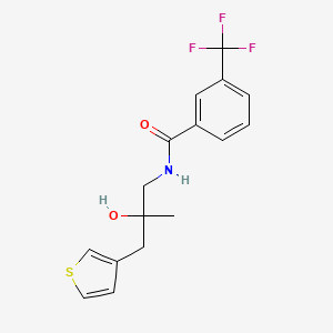 molecular formula C16H16F3NO2S B2538596 N-{2-羟基-2-[(噻吩-3-基)甲基]丙基}-3-(三氟甲基)苯甲酰胺 CAS No. 2097861-32-8