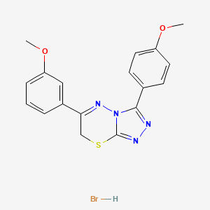 molecular formula C18H17BrN4O2S B2538598 6-(3-甲氧基苯基)-3-(4-甲氧基苯基)-7H-[1,2,4]三唑并[3,4-b][1,3,4]噻二嗪氢溴酸盐 CAS No. 1179489-92-9