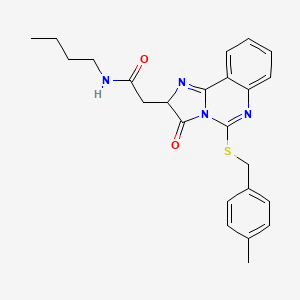 molecular formula C24H26N4O2S B2538601 N-butyl-2-[5-[(4-methylphenyl)methylsulfanyl]-3-oxo-2H-imidazo[1,2-c]quinazolin-2-yl]acetamide CAS No. 1022235-27-3