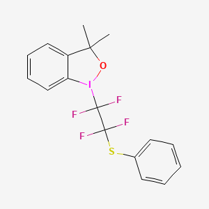 molecular formula C17H15F4IOS B2538604 1-(Phenylsulfanyl tetrafluoroethyl)-3,3-dimethyl-1,2-benziodoxole CAS No. 1836233-11-4