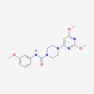 molecular formula C18H23N5O4 B2538606 4-(2,6-dimethoxypyrimidin-4-yl)-N-(3-methoxyphenyl)piperazine-1-carboxamide CAS No. 1021115-87-6