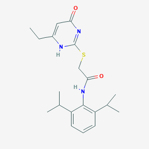 molecular formula C20H27N3O2S B253861 N-[2,6-di(propan-2-yl)phenyl]-2-[(6-ethyl-4-oxo-1H-pyrimidin-2-yl)sulfanyl]acetamide 
