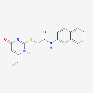 molecular formula C18H17N3O2S B253862 2-[(6-ethyl-4-oxo-1H-pyrimidin-2-yl)sulfanyl]-N-naphthalen-2-ylacetamide 