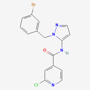 molecular formula C16H12BrClN4O B2538620 N-{1-[(3-bromophenyl)methyl]-1H-pyrazol-5-yl}-2-chloropyridine-4-carboxamide CAS No. 1223279-09-1
