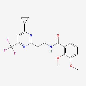 molecular formula C19H20F3N3O3 B2538621 N-(2-(4-cyclopropyl-6-(trifluoromethyl)pyrimidin-2-yl)ethyl)-2,3-dimethoxybenzamide CAS No. 1396813-98-1