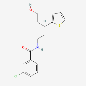molecular formula C16H18ClNO2S B2538623 3-chloro-N-(5-hydroxy-3-(thiophen-2-yl)pentyl)benzamide CAS No. 2034540-38-8