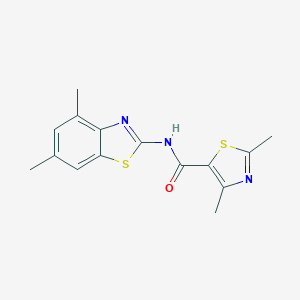 molecular formula C15H15N3OS2 B253863 N-(4,6-dimethyl-1,3-benzothiazol-2-yl)-2,4-dimethyl-1,3-thiazole-5-carboxamide 