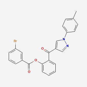 [2-[1-(4-Methylphenyl)pyrazole-4-carbonyl]phenyl] 3-bromobenzoate
