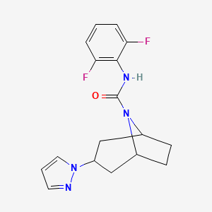 molecular formula C17H18F2N4O B2538634 (1R,5S)-N-(2,6-二氟苯基)-3-(1H-吡唑-1-基)-8-氮杂双环[3.2.1]辛烷-8-甲酰胺 CAS No. 2310017-15-1