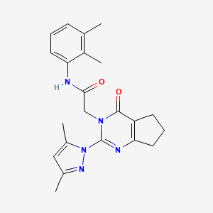 molecular formula C22H25N5O2 B2538637 2-(2-(3,5-dimethyl-1H-pyrazol-1-yl)-4-oxo-4,5,6,7-tetrahydro-3H-cyclopenta[d]pyrimidin-3-yl)-N-(2,3-dimethylphenyl)acetamide CAS No. 1006820-51-4