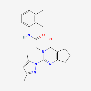 molecular formula C22H25N5O2 B2538637 2-[2-(3,5-dimethyl-1H-pyrazol-1-yl)-4-oxo-3H,4H,5H,6H,7H-cyclopenta[d]pyrimidin-3-yl]-N-(2,3-dimethylphenyl)acetamide CAS No. 1006820-51-4