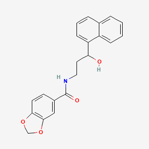 molecular formula C21H19NO4 B2538638 N-(3-hydroxy-3-(naphthalen-1-yl)propyl)benzo[d][1,3]dioxole-5-carboxamide CAS No. 1421527-01-6