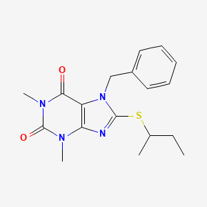 molecular formula C18H22N4O2S B2538639 7-benzyl-8-(butan-2-ylsulfanyl)-1,3-dimethyl-2,3,6,7-tetrahydro-1H-purine-2,6-dione CAS No. 374549-26-5