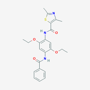 molecular formula C23H25N3O4S B253864 N-[4-(benzoylamino)-2,5-diethoxyphenyl]-2,4-dimethyl-1,3-thiazole-5-carboxamide 