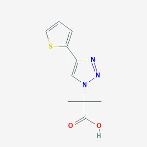 molecular formula C10H11N3O2S B2538643 2-methyl-2-[4-(thiophen-2-yl)-1H-1,2,3-triazol-1-yl]propanoic acid CAS No. 2138036-14-1