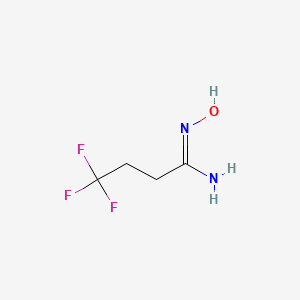 molecular formula C4H7F3N2O B2538647 4,4,4-trifluoro-N-hydroxybutyramidine CAS No. 1344881-15-7
