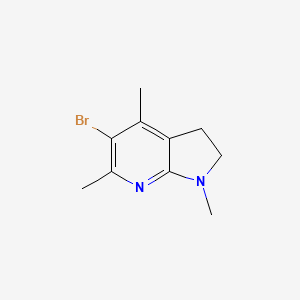 molecular formula C10H13BrN2 B2538652 5-Bromo-1,4,6-trimethyl-2,3-dihydro-1H-pyrrolo[2,3-B]pyridine CAS No. 627098-12-8