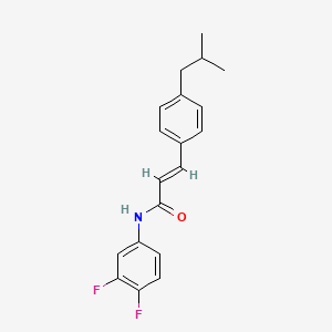 molecular formula C19H19F2NO B2538654 (E)-N-(3,4-difluorophenyl)-3-(4-isobutylphenyl)-2-propenamide CAS No. 329778-54-3