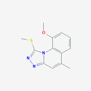 molecular formula C13H13N3OS B253866 9-Methoxy-5-methyl-1-methylsulfanyl-[1,2,4]triazolo[4,3-a]quinoline 