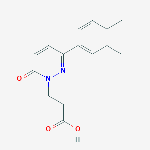 molecular formula C15H16N2O3 B2538664 3-[3-(3,4-二甲苯基)-6-氧代吡啶并-1(6H)-基]丙酸 CAS No. 883824-25-7