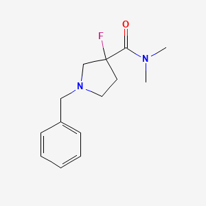 molecular formula C14H19FN2O B2538668 1-Benzyl-3-fluoro-N,N-dimethylpyrrolidine-3-carboxamide CAS No. 2379989-10-1