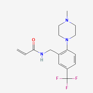 molecular formula C16H20F3N3O B2538671 N-[[2-(4-Methylpiperazin-1-yl)-5-(trifluoromethyl)phenyl]methyl]prop-2-enamide CAS No. 2127055-57-4