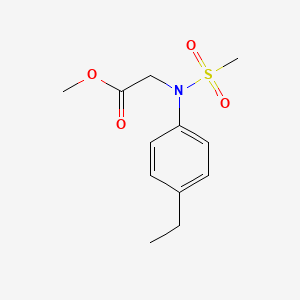 molecular formula C12H17NO4S B2538675 methyl N-(4-ethylphenyl)-N-(methylsulfonyl)glycinate CAS No. 461448-58-8
