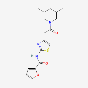 molecular formula C17H21N3O3S B2538678 N-(4-(2-(3,5-dimethylpiperidin-1-yl)-2-oxoethyl)thiazol-2-yl)furan-2-carboxamide CAS No. 921865-46-5