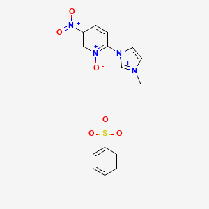 molecular formula C16H16N4O6S B2538679 2-(3-Methyl-1H-imidazol-3-ium-1-yl)-5-nitropyridin-1-ium-1-olate 4-methylbenzene-1-sulfonate CAS No. 66809-39-0
