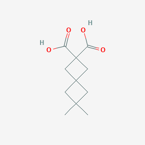 molecular formula C11H16O4 B2538689 6,6-Dimethylspiro[3.3]heptane-2,2-dicarboxylic acid CAS No. 2377033-56-0