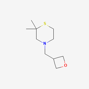 molecular formula C10H19NOS B2538693 2,2-Dimethyl-4-(oxetan-3-ylmethyl)thiomorpholine CAS No. 1856689-45-6