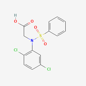 molecular formula C14H11Cl2NO4S B2538694 N-(2,5-dichlorophenyl)-N-(phenylsulfonyl)glycine CAS No. 884986-90-7