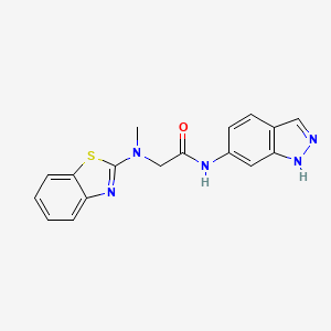 molecular formula C17H15N5OS B2538699 2-(benzo[d]thiazol-2-yl(methyl)amino)-N-(1H-indazol-6-yl)acetamide CAS No. 1351661-64-7