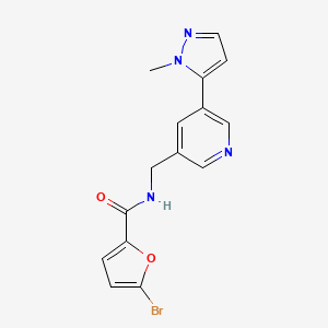 molecular formula C15H13BrN4O2 B2538701 5-溴-N-((5-(1-甲基-1H-吡唑-5-基)吡啶-3-基)甲基)呋喃-2-甲酰胺 CAS No. 2034559-78-7