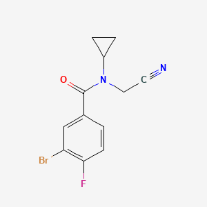molecular formula C12H10BrFN2O B2538704 3-溴-N-(氰基甲基)-N-环丙基-4-氟苯甲酰胺 CAS No. 1436140-21-4