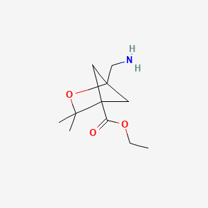 molecular formula C11H19NO3 B2538707 Ethyl 1-(aminomethyl)-3,3-dimethyl-2-oxabicyclo[2.1.1]hexane-4-carboxylate CAS No. 2225136-76-3