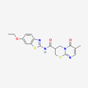 molecular formula C18H18N4O3S2 B2538708 N-(6-ethoxybenzo[d]thiazol-2-yl)-7-methyl-6-oxo-2,3,4,6-tetrahydropyrimido[2,1-b][1,3]thiazine-3-carboxamide CAS No. 1396861-91-8