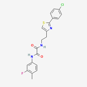 molecular formula C20H17ClFN3O2S B2538713 N-{2-[2-(4-氯苯基)-1,3-噻唑-4-基]乙基}-N'-(3-氟-4-甲苯基)乙二酰胺 CAS No. 895783-28-5