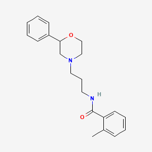 molecular formula C21H26N2O2 B2538723 2-甲基-N-(3-(2-苯基吗啉)丙基)苯甲酰胺 CAS No. 953914-69-7